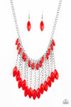 Paparazzi Accessories  - Venturous Vibes - Red Necklace