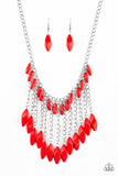Paparazzi Accessories  - Venturous Vibes - Red Necklace