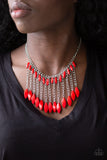 Paparazzi Accessories  - Venturous Vibes - Red Necklace