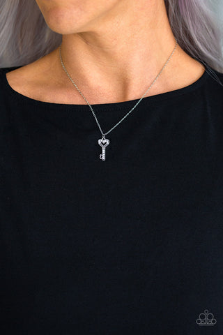 Paparazzi Accessories - Lock Up Your Valuables - White Necklace