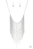 Paparazzi Accessories - First Class Fringe - Silver Necklace