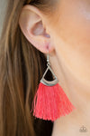 Paparazzi Accessories  - Tassel Tuesdays - Orange Earring