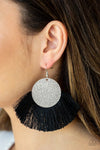 Paparazzi Accessories - Foxtrot Fringe Black Earring