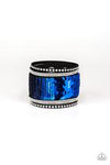 MERMAIDS Have More Fun - Blue and Silver Sequin Bracelet - Paparazzi Accessories