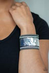 MERMAIDS Have More Fun - Blue and Silver Sequin Bracelet - Paparazzi Accessories