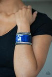 MERMAIDS Have More Fun - Blue and Silver Sequin Bracelet - Paparazzi Accessories