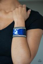 MERMAIDS Have More Fun - Blue and Silver Sequin Bracelet - Paparazzi Accessories