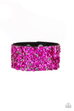 Paparazzi Accessories - Starry Sequins - Pink Bracelet