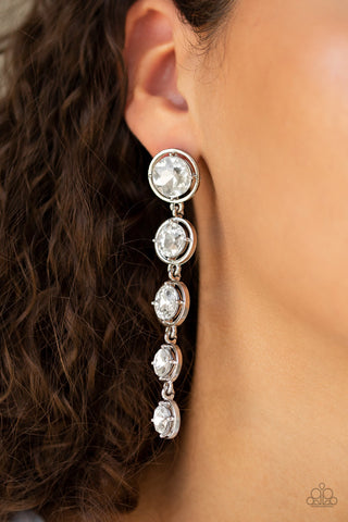 Paparazzi Accessories - Drippin In Starlight - White Bling Earring