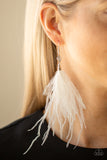 Paparazzi Accessories  - The SHOWGIRL Next Door - White Earring