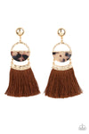 Paparazzi Accessories  - Tassel Trot - Brown Earring