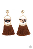 Paparazzi Accessories  - Tassel Trot - Brown Earring