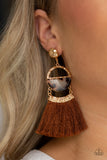 Paparazzi Accessories  - Tassel Trot - Brown Earring