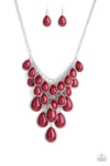 Paparazzi Accessories - Shop Til You TEARDROP - Red Necklace