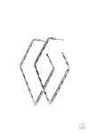 Paparazzi Accessories - Geo Grunge - Silver Earring