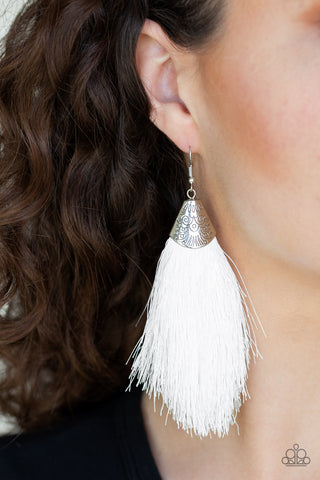 Tassel Temptress - White Earring