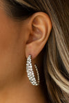 Paparazzi Accessories - A GLITZY Conscience - Black Bling Hoop Earring
