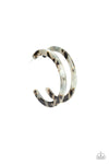 Paparazzi Accessories - HAUTE-Blooded - White  Hoop Earring