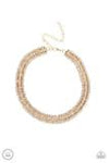 Paparazzi Accessories - Paparazzi Full REIGN - Gold Necklace/Choker