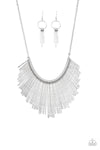 Paparazzi Accessories  -  Metallic Mane - Silver Neckalce