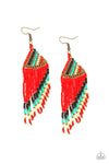 Paparazzi Accessories - Bodaciously Bohemian - Red Earring