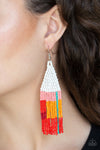 Paparazzi Accessories - Beaded Boho - White Earring