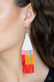 Paparazzi Accessories - Beaded Boho - White Earring