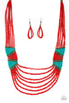 Paparazzi Accessories - Kickin It Outback - Red Necklace