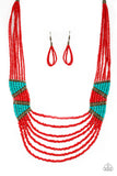 Paparazzi Accessories - Kickin It Outback - Red Necklace