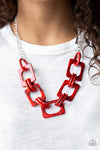 Paparazzi Accessories  - Sizzle Sizzle - Red Necklace