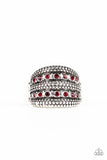 Paparazzi Accessories - Girl Fight - Red Ring