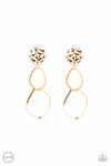 Paparazzi Accessories  -  Modern Reflections - Gold Clip-On Earring