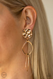 Paparazzi Accessories  -  Modern Reflections - Gold Clip-On Earring