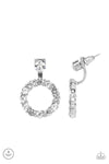 Diamond Halo - White Earring - Paparazzi Accessories