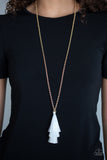 Paparazzi Accessories - Triple The Tassel - White Tassel Necklace