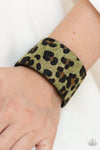 Paparazzi Accessories - Cheetah Cabana - Green Bracelet