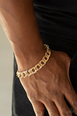 Paparazzi Accessories - On The Ropes - Gold Men's Bracelet