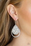 Paparazzi Accessories - Famous - White Bling Earring