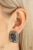 Paparazzi Accessories - Darling Dazzle - Blue Clip-On Earring