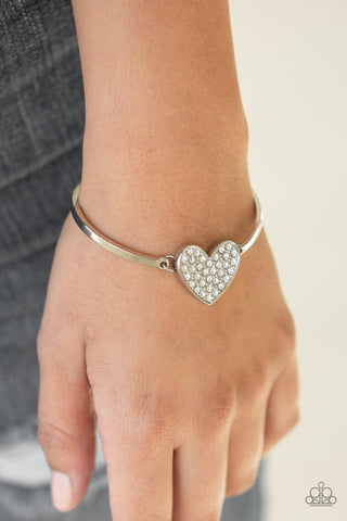 Paparazzi Accessories - Heart-Stopping Shimmer White Bracelet