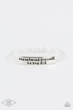 Paparazzi Accessories - So She Did - White Inspirational Bracelet