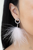 Paparazzi Accessories - BOA Down - White Earring