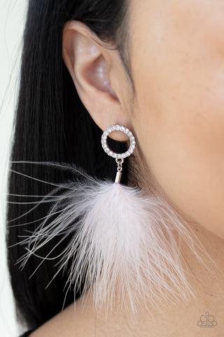 Paparazzi Accessories - BOA Down - White Earring