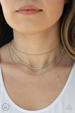 Paparazzi Accessories - Battle of the Glitz - White Choker/Necklace