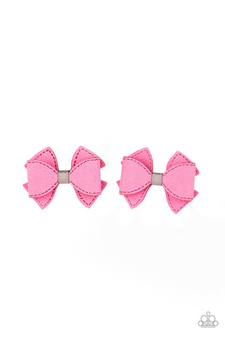 Paparazzi Accessories - Boots and Bows - Pink Hairclip