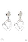 Paparazzi Accessories - Metallic Foliage - Silver Clip-On Earring