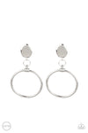 Paparazzi Accessories - Jumping Through Hoops - Silver Clip-On Earring