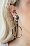 Paparazzi Accessories - Jumping Through Hoops - Black Clip-On Earring