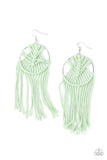 Paparazzi Accessories - MACRAME, Myself, and I - Green Earring