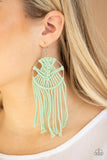 Paparazzi Accessories - MACRAME, Myself, and I - Green Earring